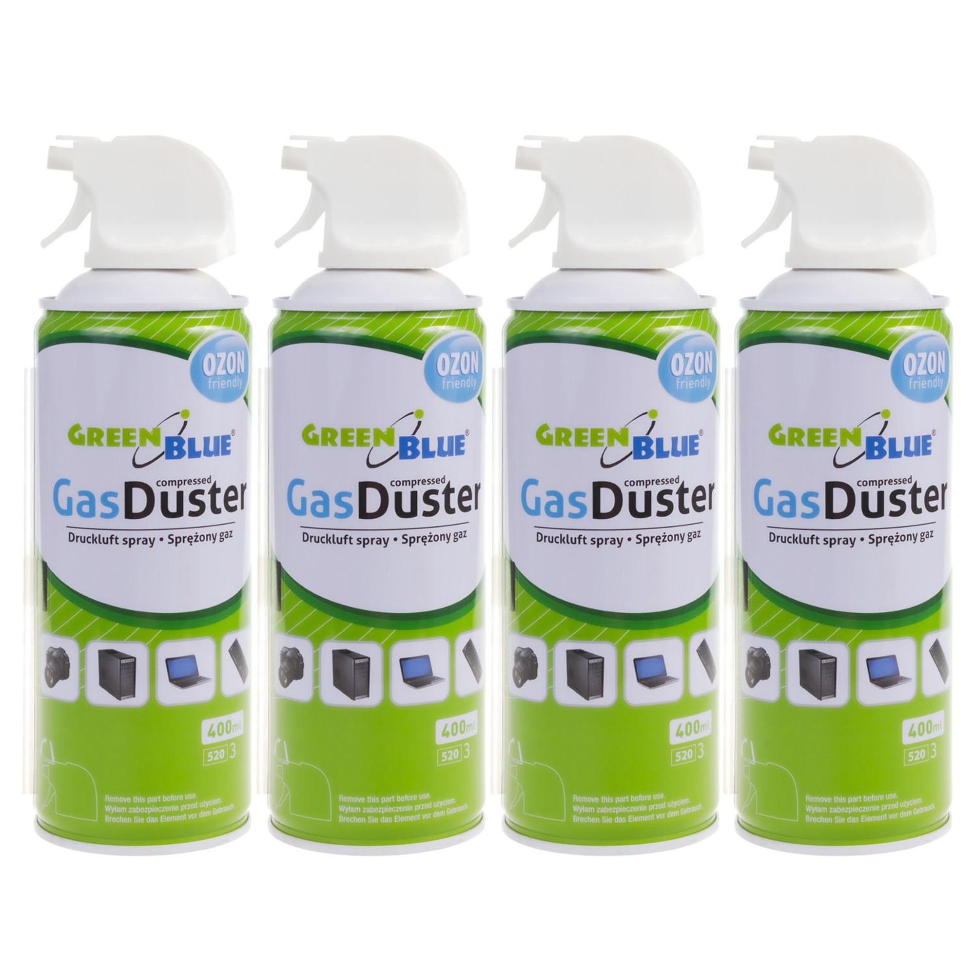 4x Pressluft GreenBlue GB400 400ml Pistolenzerstäuber - Pistolenspray