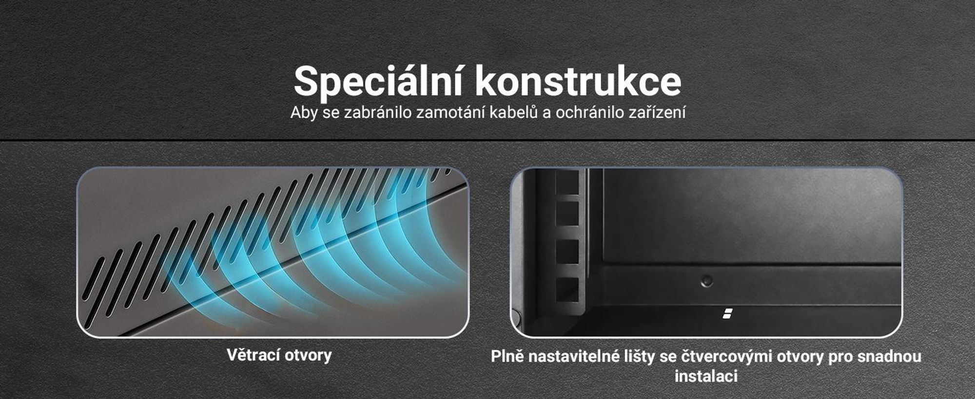 Extralink 4U nástěnný rack 10'' 280x310 mm černý