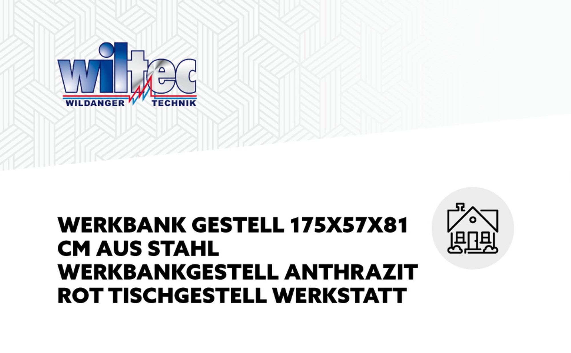 Wiltec Werkbank Gestell 175 x 57 x 81 cm aus Stahl, Werkbankgestell in Anthrazit Rot, Tischgestell max. 200 kg als Werkbank, Arbeitstisch & Sideboard