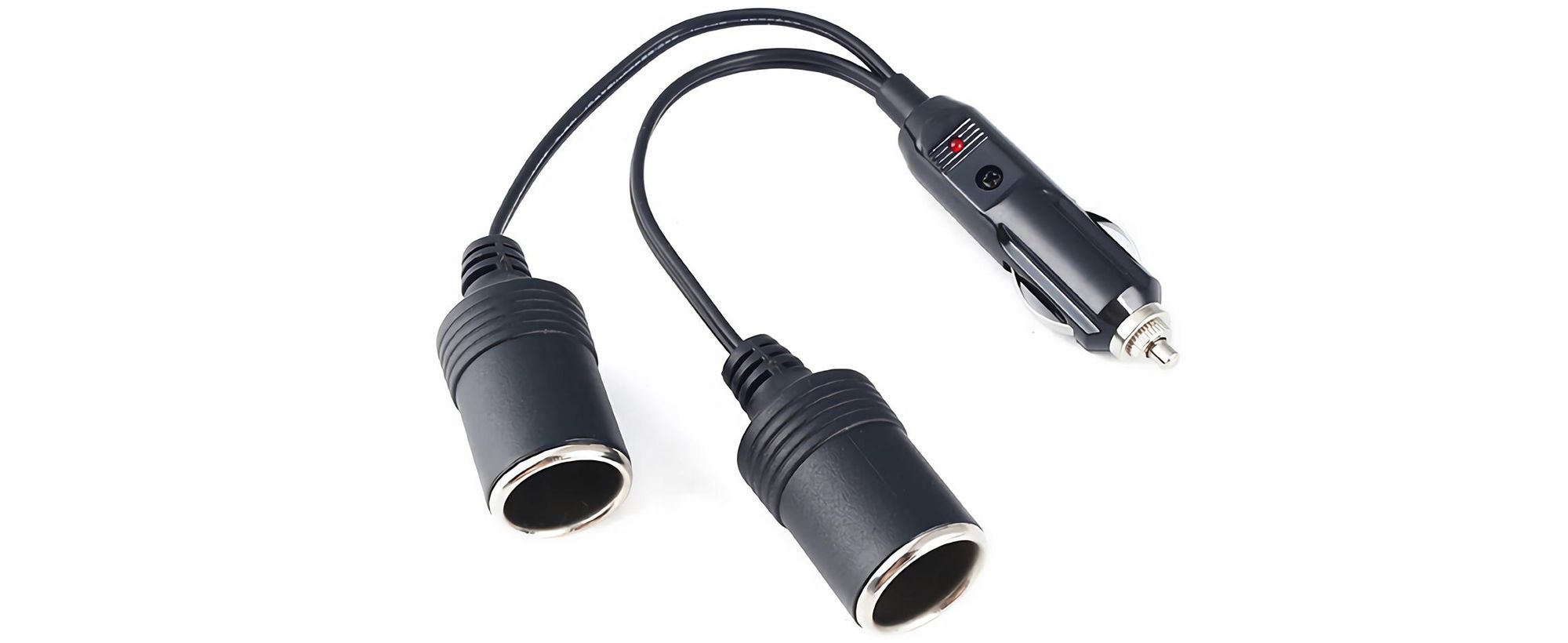 O32C KFZ Zigarettenanzünder Verteiler 2-fach 12V/24V 20A – Auto Steckdose Adapter mit LED Anzeige – Universal für PKW & LKW – Kabel 28 cm