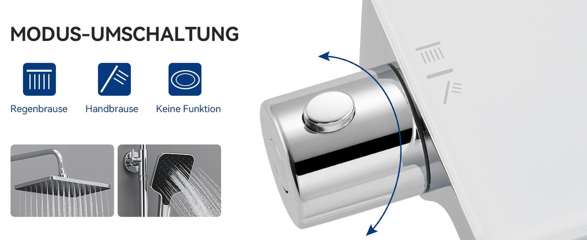 Auralum Duschsystem mit Thermostat und Glasablage, Duscharmatur Komplettset mit 12 Zoll Regendusche Kopfbrause, 3 Strahlarten Duschkopf Wassersparend