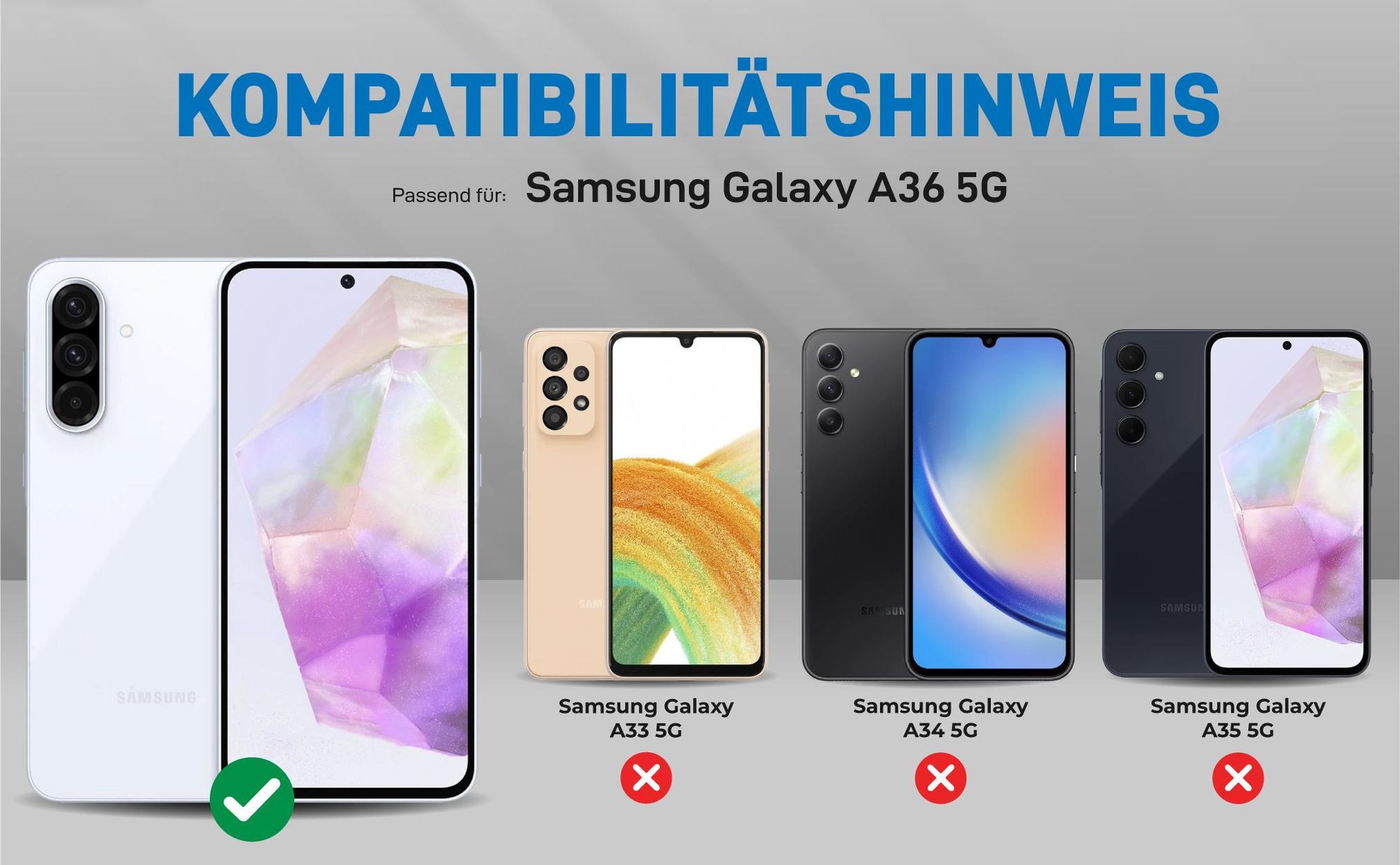Kompatibilitätshinweise Hülle für Samsung Galaxy A36 5G