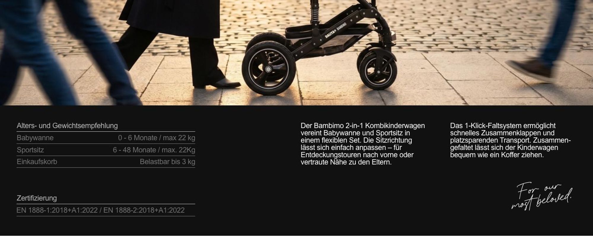 Daliya® BAMBIMO 2in1 Kinderwagen mit Airless-Rädern, leichtem Aluminiumrahmen & 2in1 Babywanne oder Sportsitz, Kombi-Kinderwagen, Buggy & Stroller