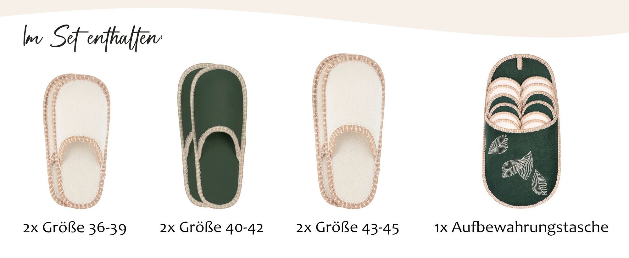 ONVAYA® ABS Gästepantoffel | Blätter | 6er Set | Antirutsch Sohle | Hausschuhe | Filzpantoffel | Gr. 36-45 Gästehausschuhe