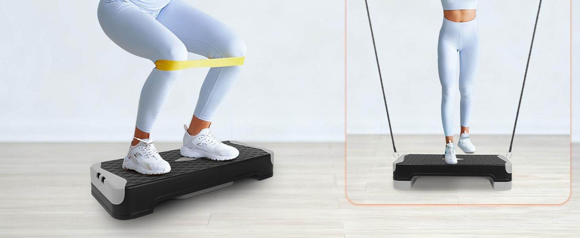 DH FitLife Stepper für Zuhause mit Balance Training, Verstellbares Steppbrett 10/15 cm, Aerobic Stepper für Fitness & Koordinationstraining