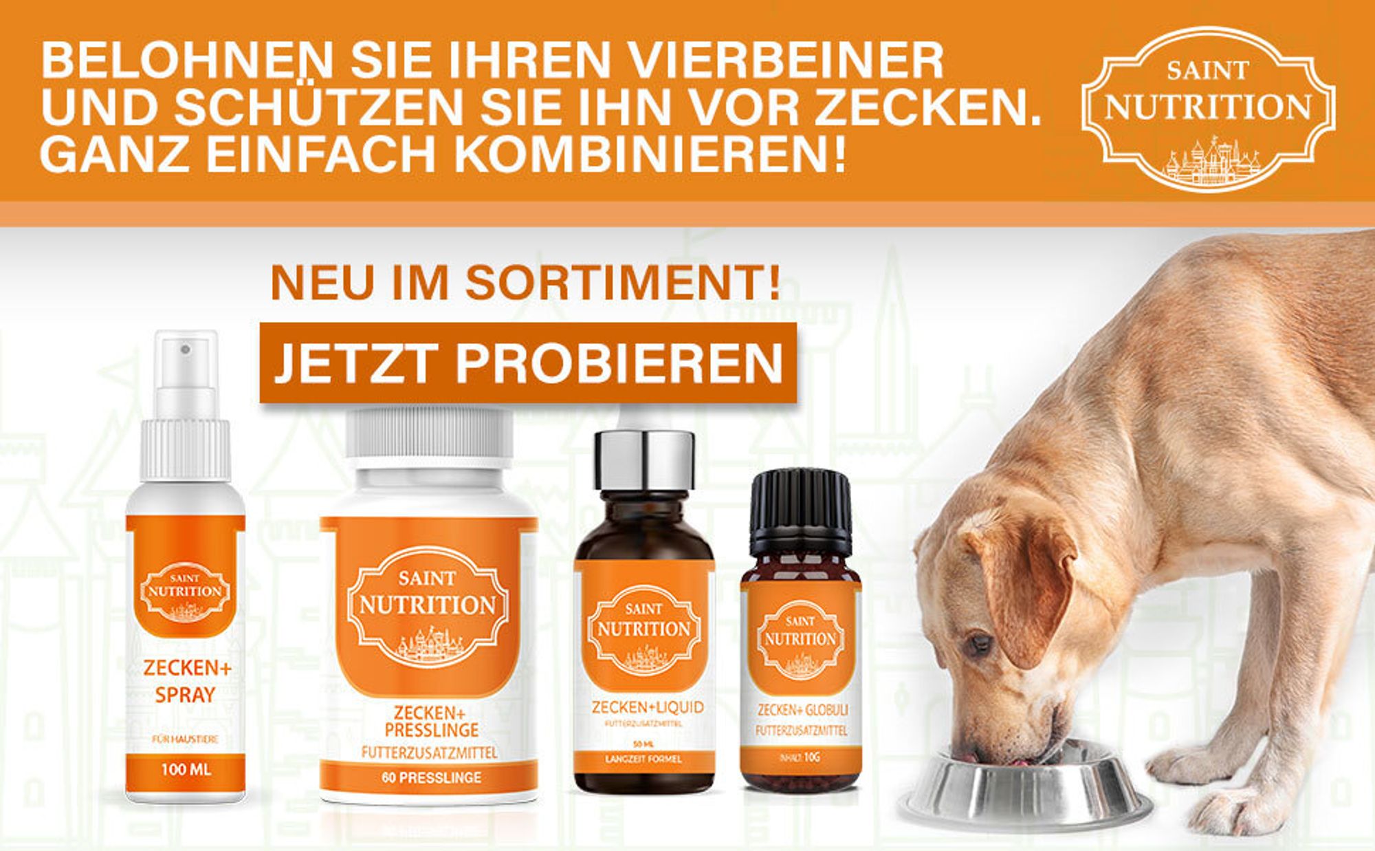 Saint Nutrition®  Zecken+ Kügelchen - zum Schutz vor Zeckenbefall – für Hunde und Katzen – Zeckenschutz Hund – keine Zecken – Zecken - Zecken Hund