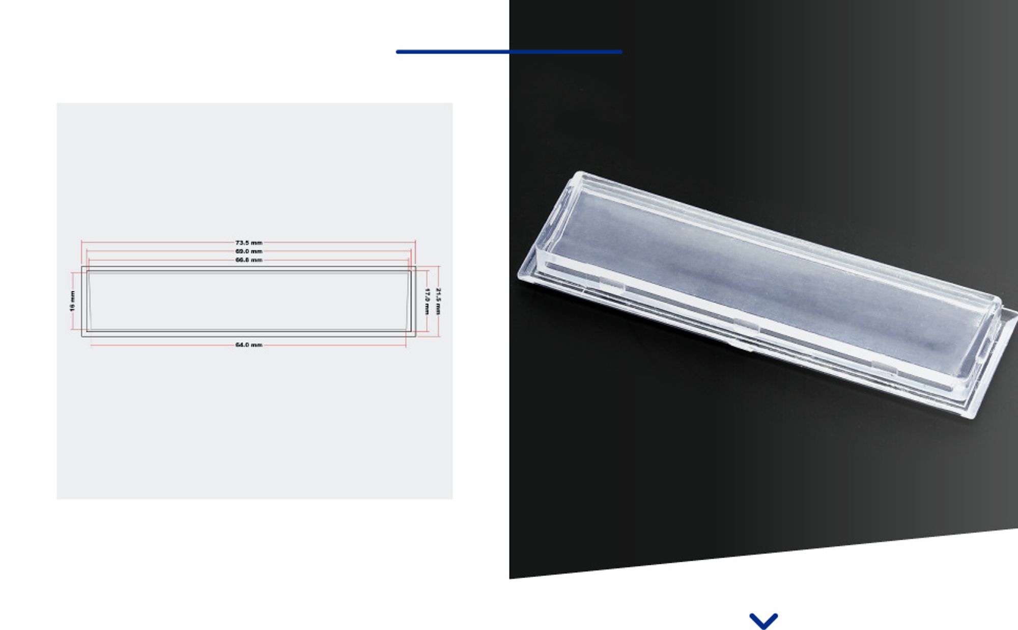 Wiltec Namensschild Abdeckung für Briefkasten mit Stanzmaß 69,1 x 17,2 mm für 73 x 21 mm Namensschild, Ersatzteil für Standbriefkasten und Wandbriefkasten