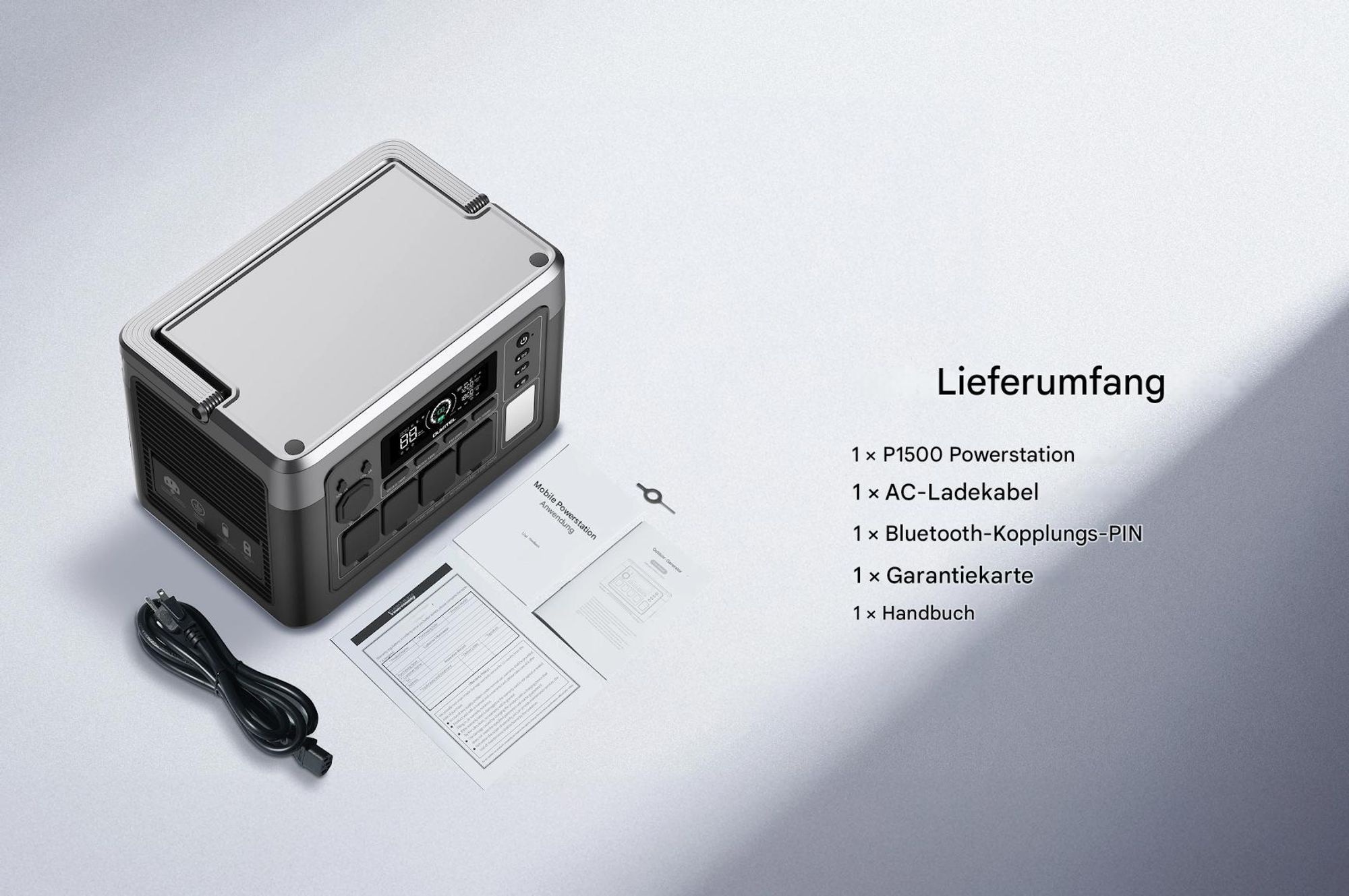 OUKITEL P1500E Plus Powerstation 1800W 1536Wh, LiFePO4, Solar, App
