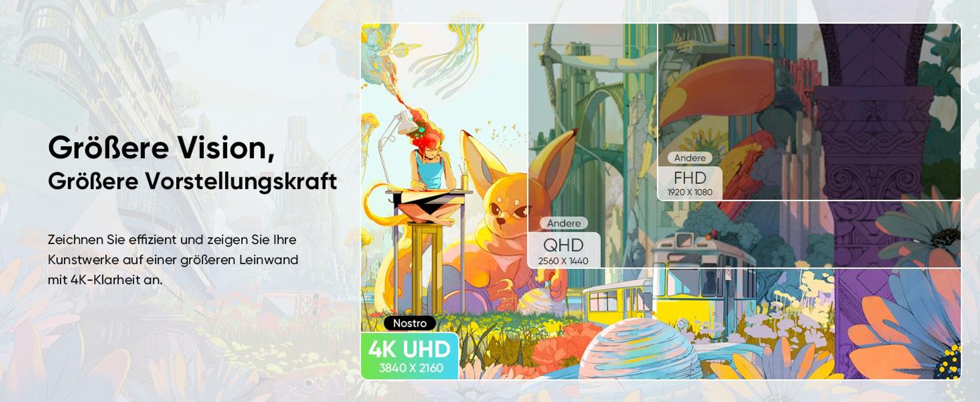 XPPen Artist 24 Pro (Gen 2) 4K, Kabelgebunden, 5080 lpi, 526 x 296 mm, USB/Bluetooth, 1 cm, Stift