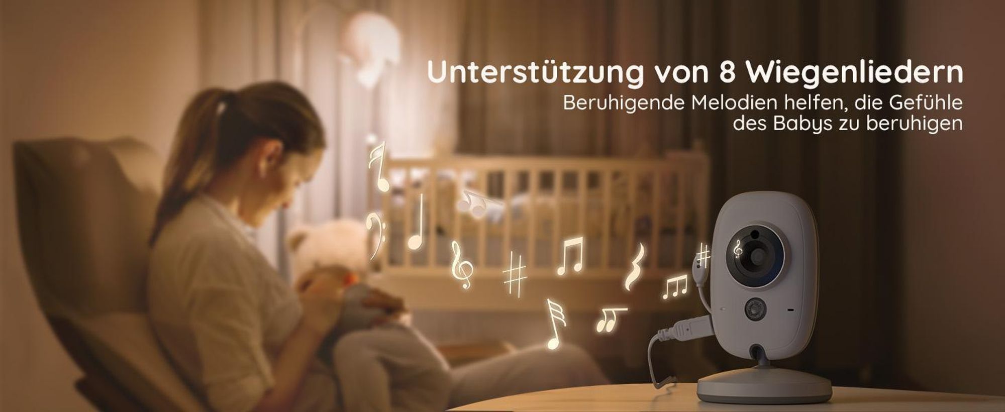 BOIFUN Babyphone HD 4 Zoll mit 2 Kameras ohne WLAN VOX Nachtsicht Babyfon 2-Wege-Gespräch Erweiterbar bis 4 Kameras mit Halterung