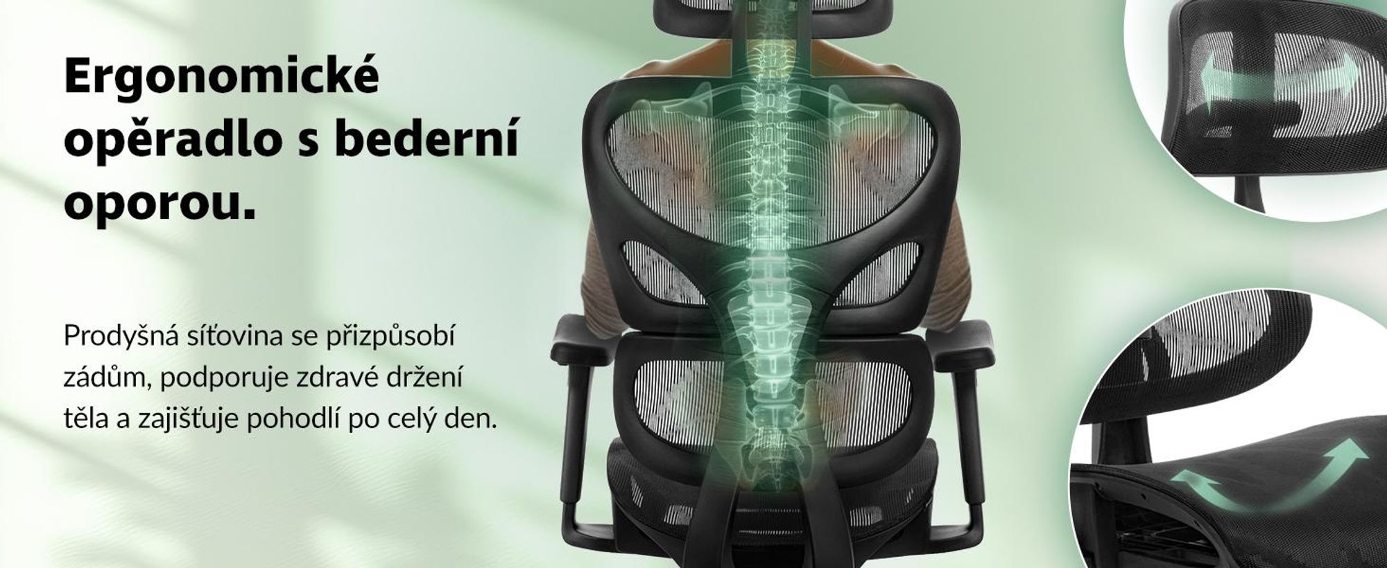 kancelářská židle di volio Vataro - ergonomická kancelářská židle s 2D opěrkou hlavy a 4D područkami, prodyšný sedák, tichá polyuretanová kolečka