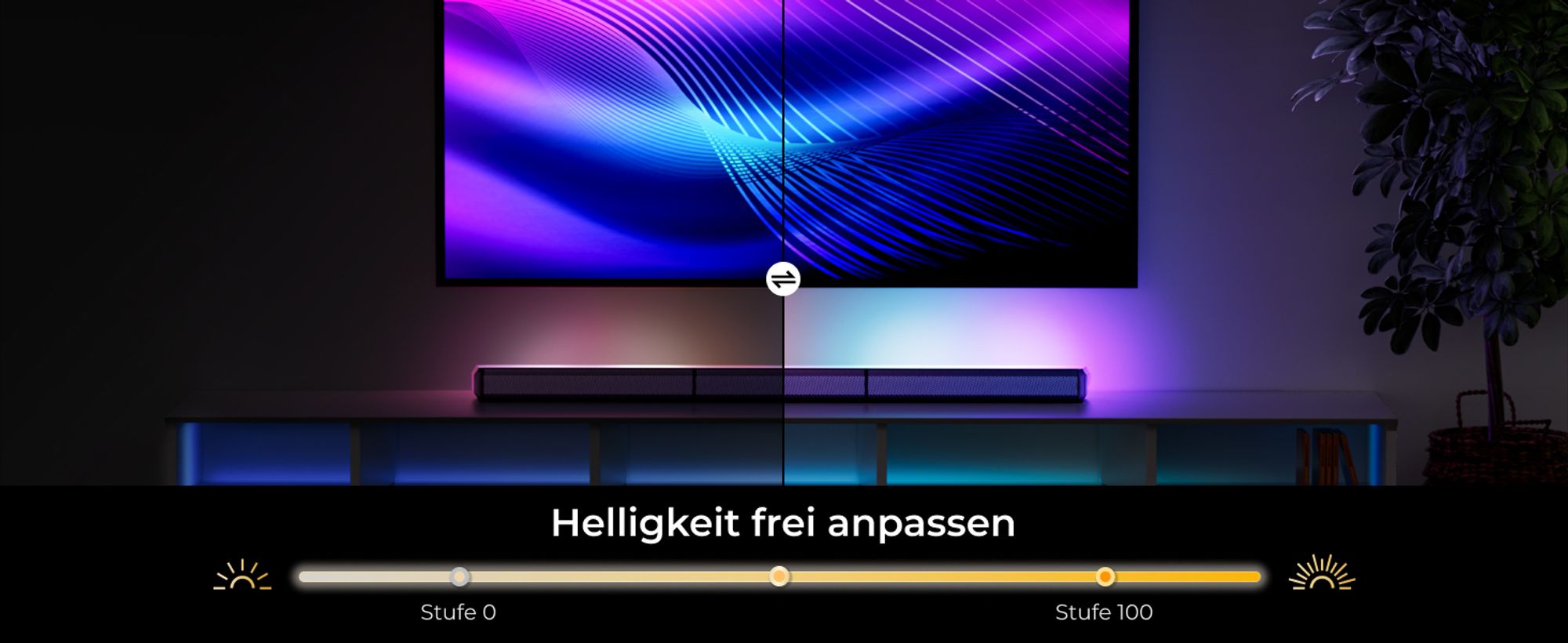 ULTIMEA 7.1ch abnehmbare Soundbar mit RGB Licht, Virtual Surround Sound System mit Subwoofer, 2 Surround Lautsprecher, 410W