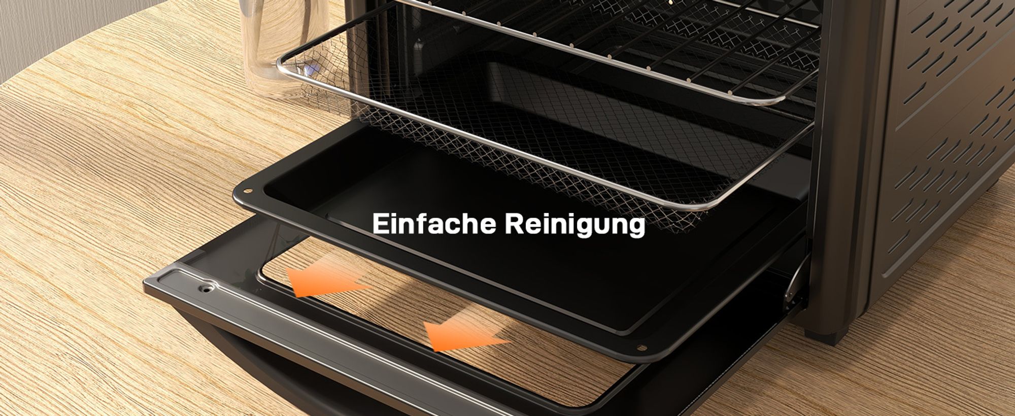 HOMCOM Minibackofen mit Umluft 30L Mini Ofen mit Backblech Grillrost Krümelblech