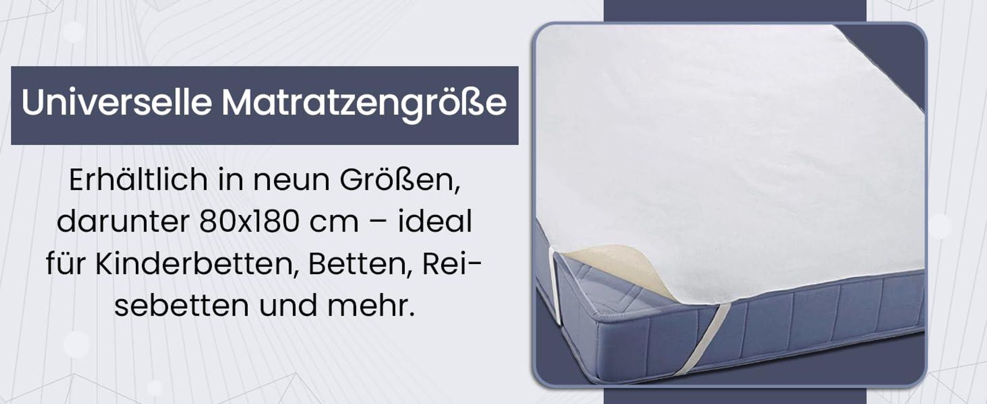 4myBaby Wasserdichter Matratzenschoner 60x120 cm bis 220x200 cm | Molton Matratzenauflage aus 102% Baumwolle | Wasserfester Matratzenschoner mit stischen Eckbändern