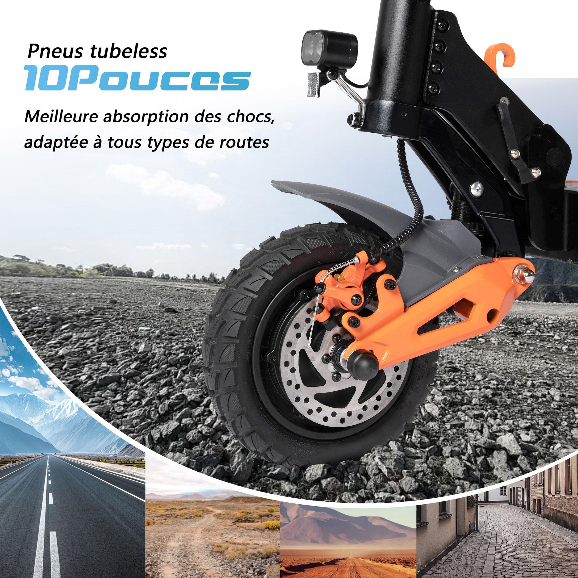 Trottinette électrique MAXTURN X1 Ultra - 48V20.8Ah 10'' Cadre Aluminium E-Scooter - Noir