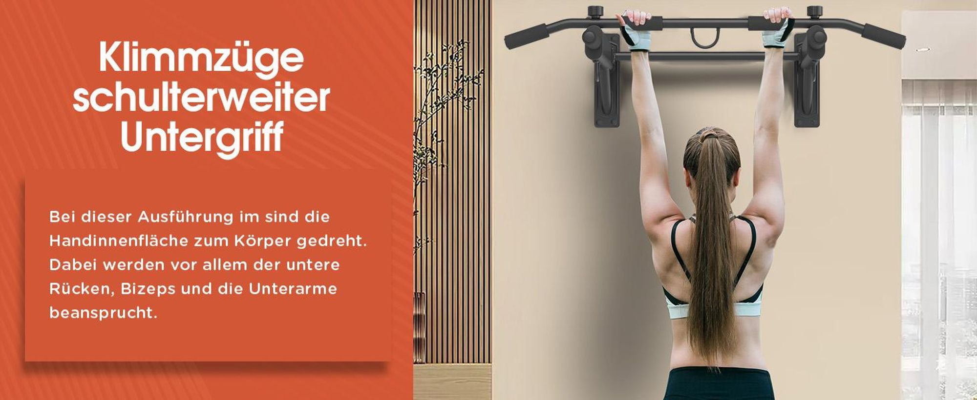 DH FitLife 4in1 Klimmzugstange zur Wandmontage, bis 200 kg für Zuhause | 6 rutschfeste Griffe | 3 Ösen für Boxsack & Schlingentrainer, Stabil & Sicher