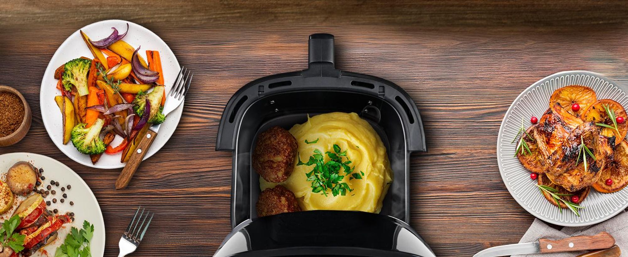 Extralink Air Fryer 6,5 L Heißluftfritteuse 1800 W mit Sichtfenster und LED-Touchdisplay
