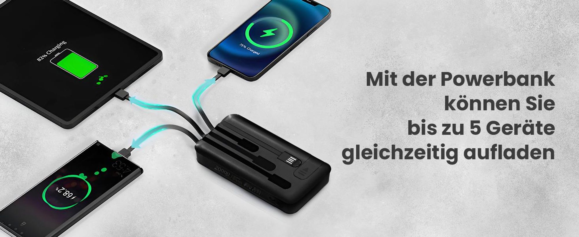 Extralink Powerbank 10000mAh USB C mit Telefonhalter