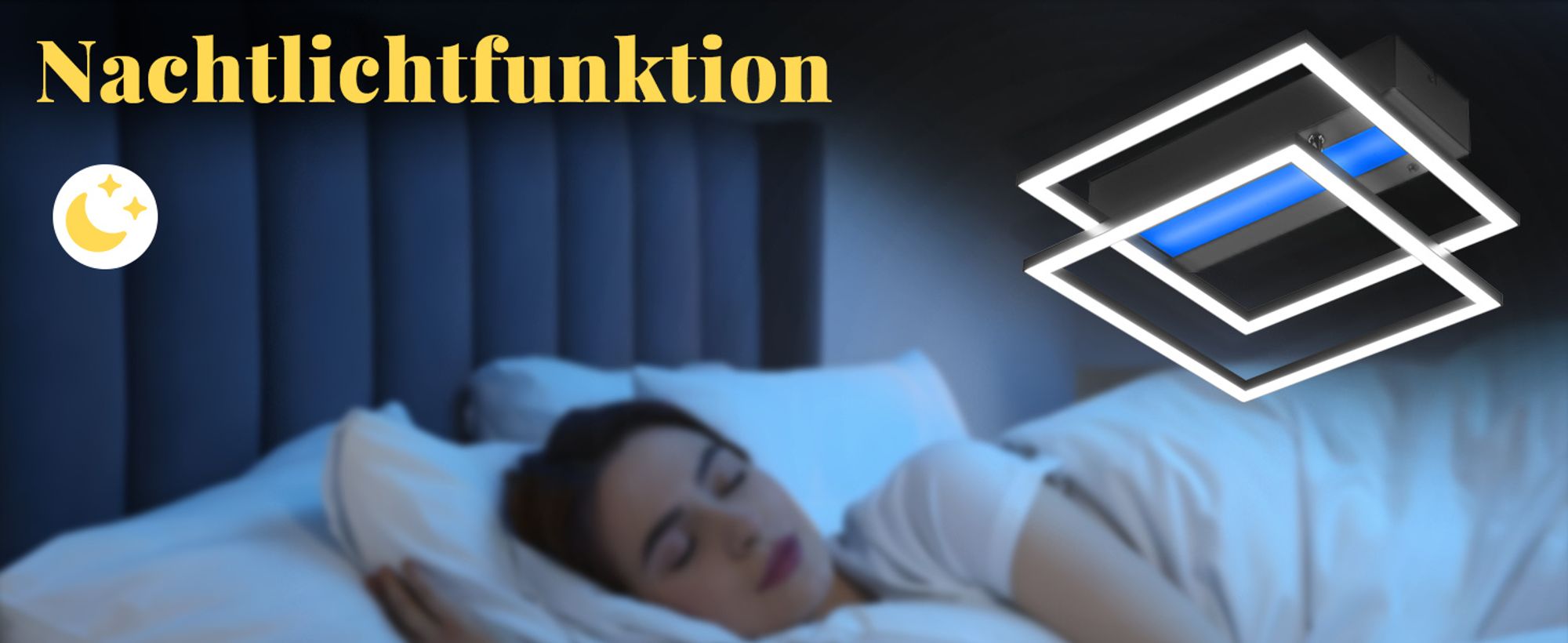 ZMH LED Deckenleuchte RGB Farbwechsel Deckenlampe Schlafzimmer 36W Dimmbar mit Fernbedienung Schwarz Modern Deckenleuchten Eckig