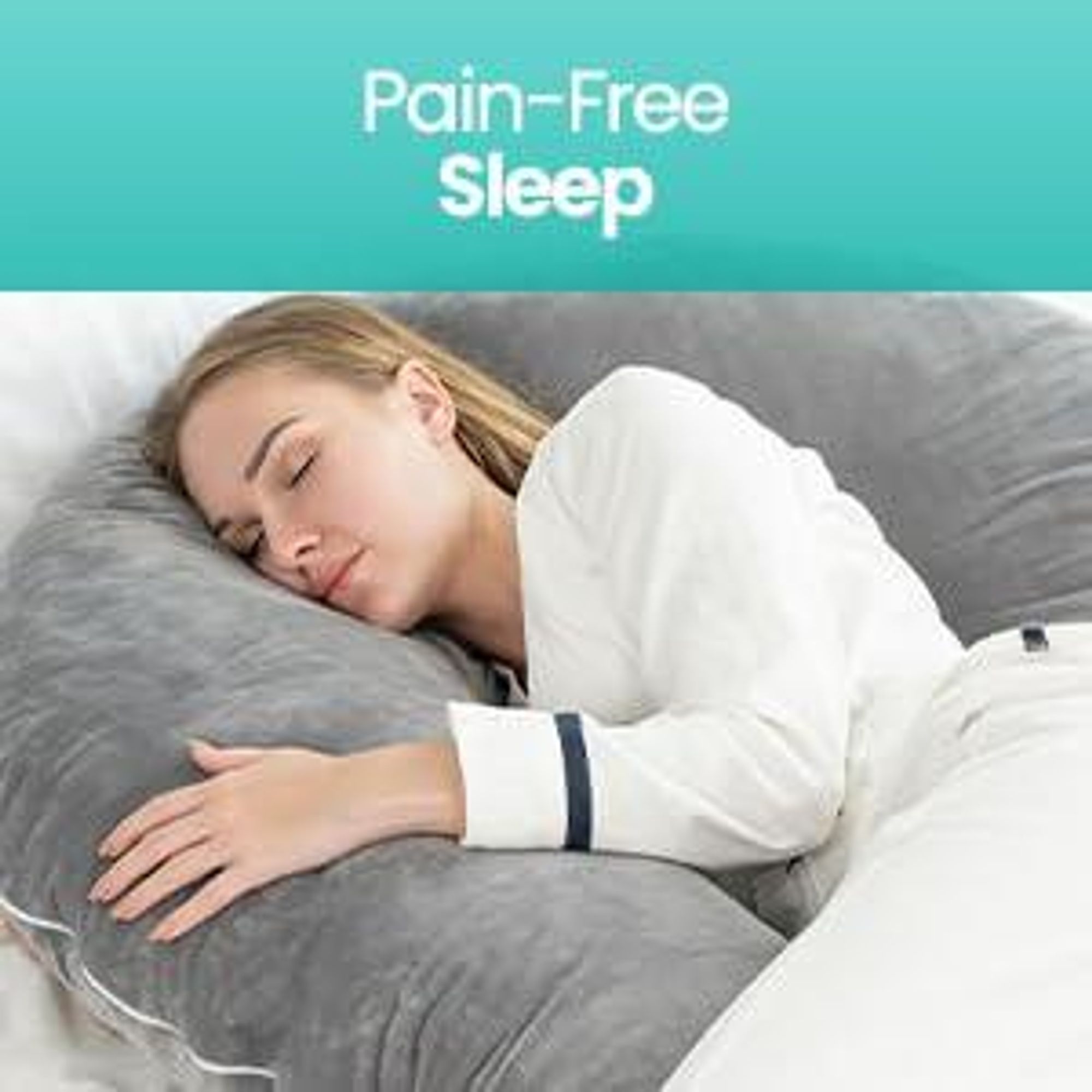 Strex Schwangerschaftskissen XXL - 280cm - Abnehmbarer Bezug - Seitenschläferkissen / Body Pillow / Körperkissen / Stillkissen