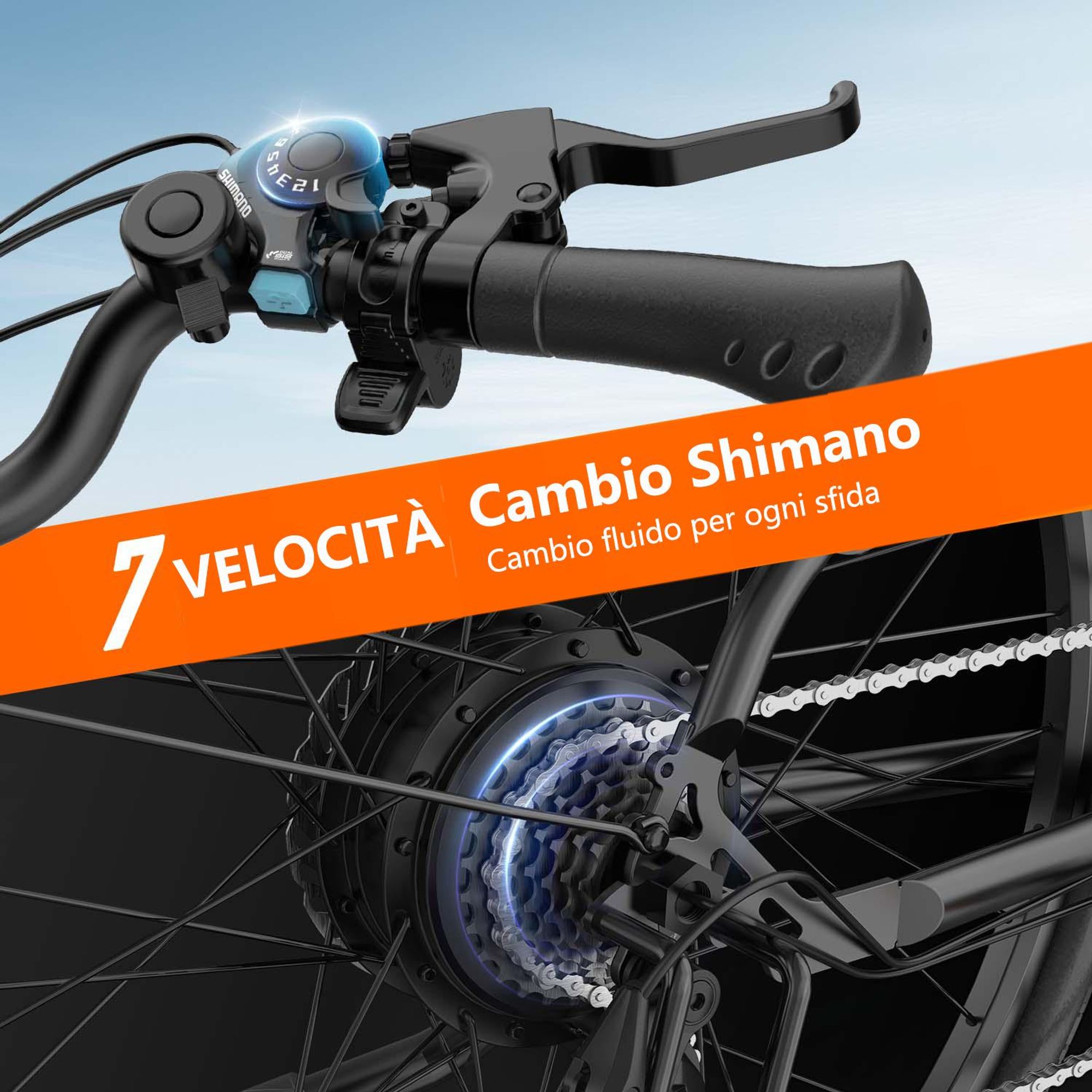 Bicicletta Elettrica URLIFE E26 - Motore 250W Batteria 36V 13Ah Pneumatici da 26 Pollici Freni a Disco - Bianco