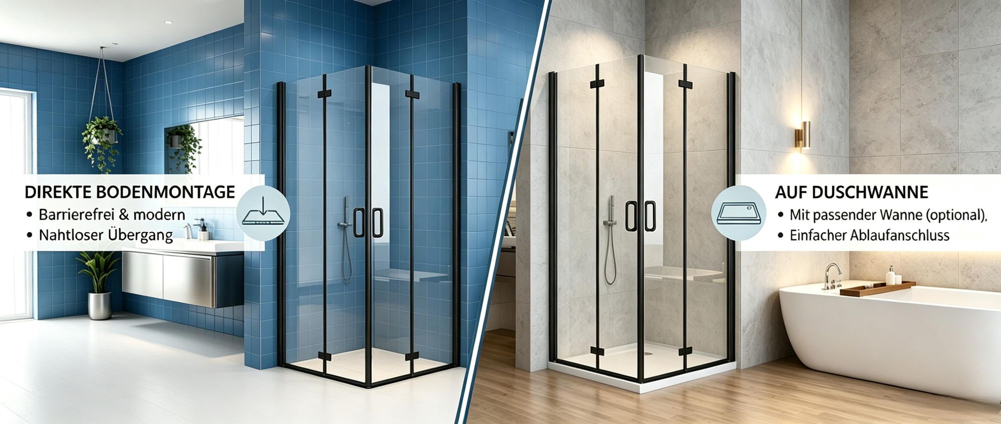 LISA Duschkabine 90x80 x185 cm Eckeinstieg Falttür 180º Pendeltür Glas Duschwand für Dusche mit Matt Schwarz Rahmen ESG Sicherheitsglas Faltbar