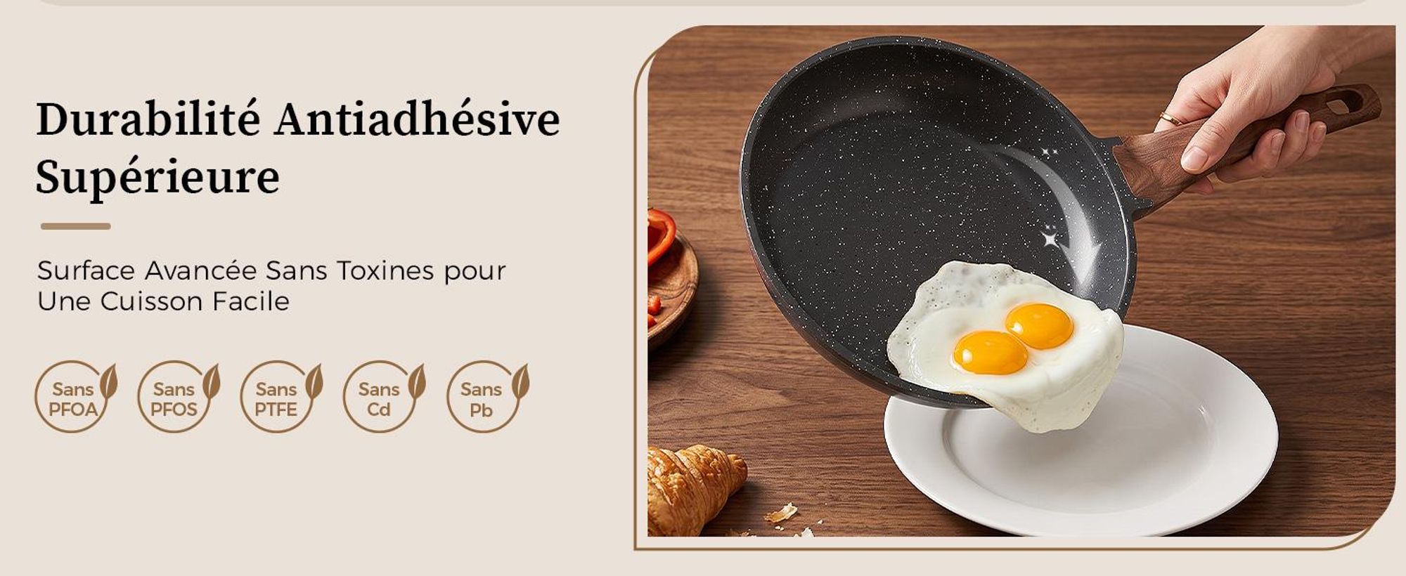 Poêle YASHE 20 cm grise, 0,77 L, antiadhésive et induction