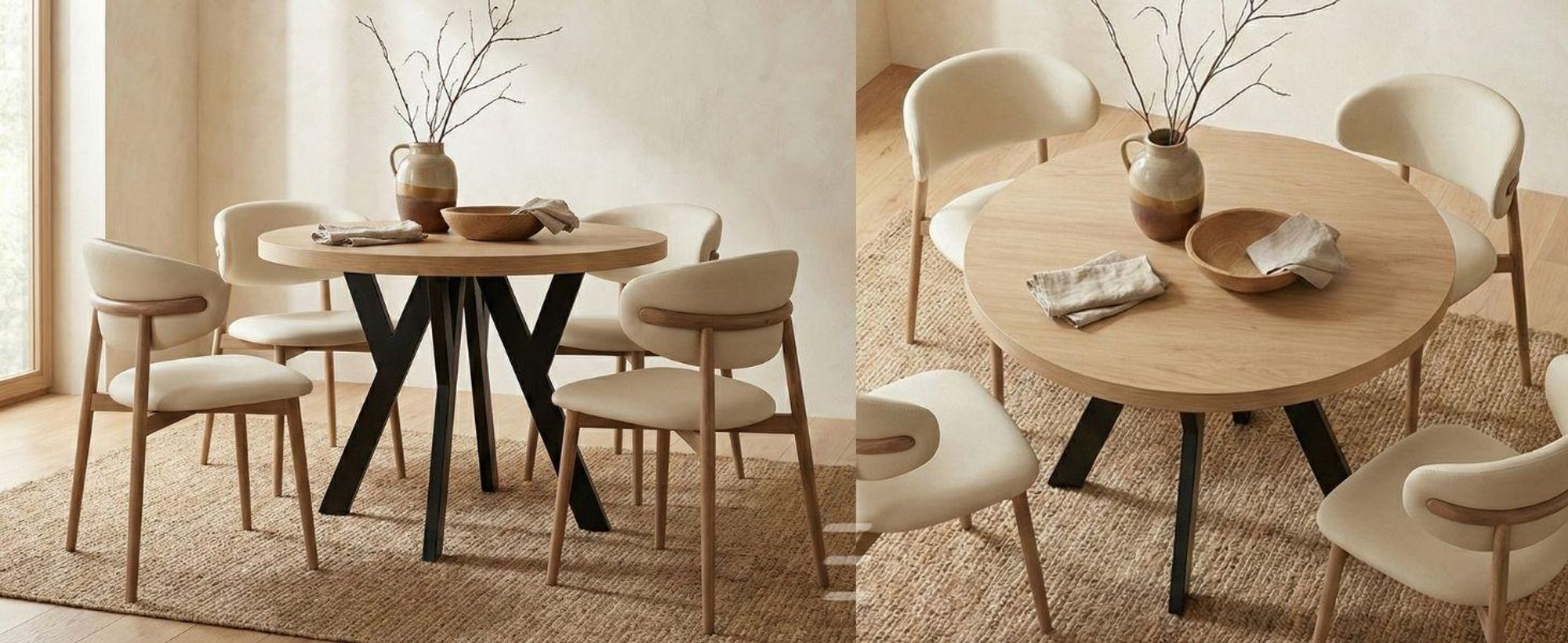 Runder Ausziehbarer Tisch für Esszimmer, PERO, Loft-Stil, Skandinavische, Durchmesser: 90 / 190 cm, Farbe: Eiche Craft Golden
