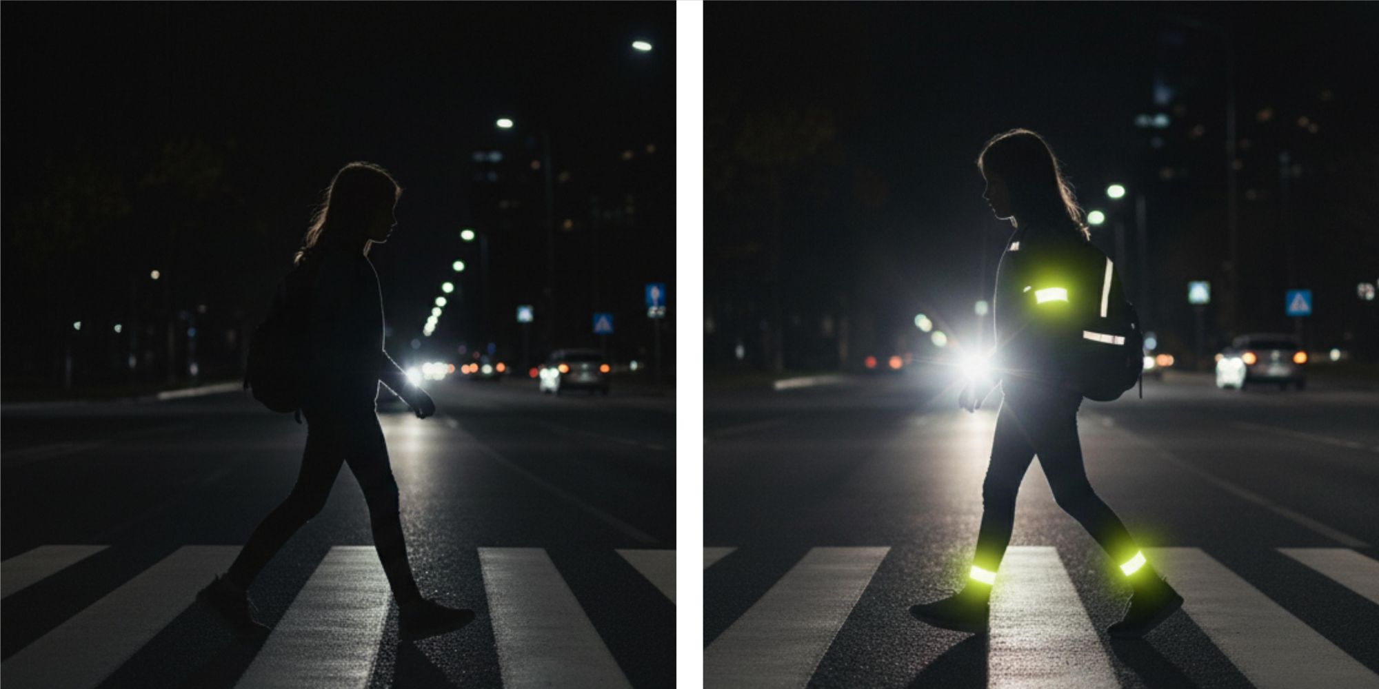 Reflektorband 2er Set, Reflektor zum Laufen & Radfahren, Sicherheitsband verstellbar mit Klettverschluss für Arm & Bein, EVI SPORT ActiveFlash Grün