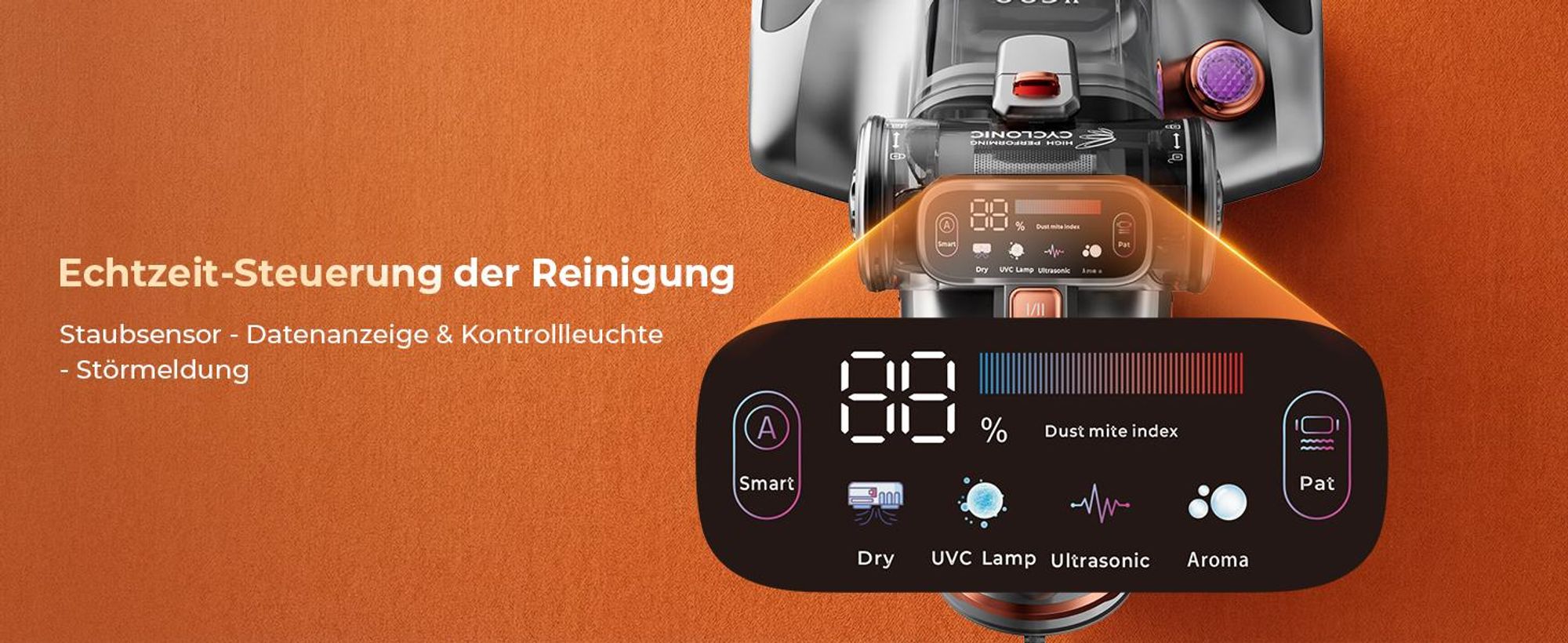 JIGOO T600 Matratzenstaubsauger 15KPa Saugkraft Grau