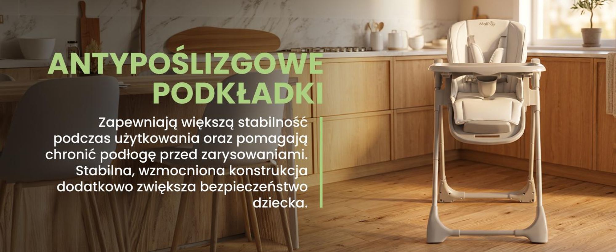 Składane plastikowe krzesełko do karmienia z tacką i pasami zabezpieczającymi do 20 kg