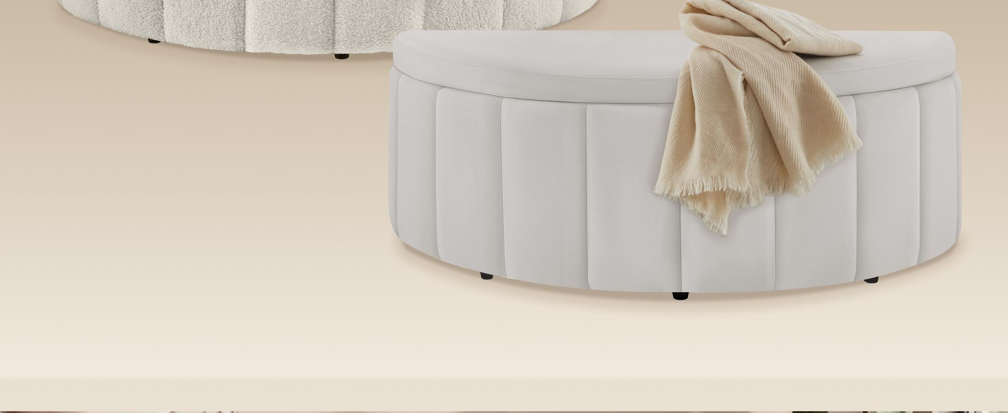 tectake® Polsterbank Moon kein Aufbau, 108 x 48 x 38,5 cm
