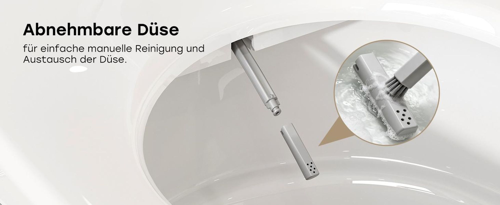 HOROW Dusch WC Aufsatz Sitz ohne Elektrische, Japanische Toilettensitz, Einstellbare Warm/Kaltwasser und Wasserdruck, Verstellbare und Abnehmbare Düse