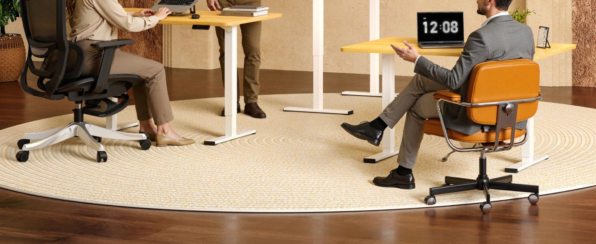 SANODESK QS1 Höhenverstellbarer Schreibtisch Elektrisch EINTEILIGE TISCHPLATTE, 4 Speicherplätzen, Haken & Kabelmanagement, 120x60cm (Ahorn)