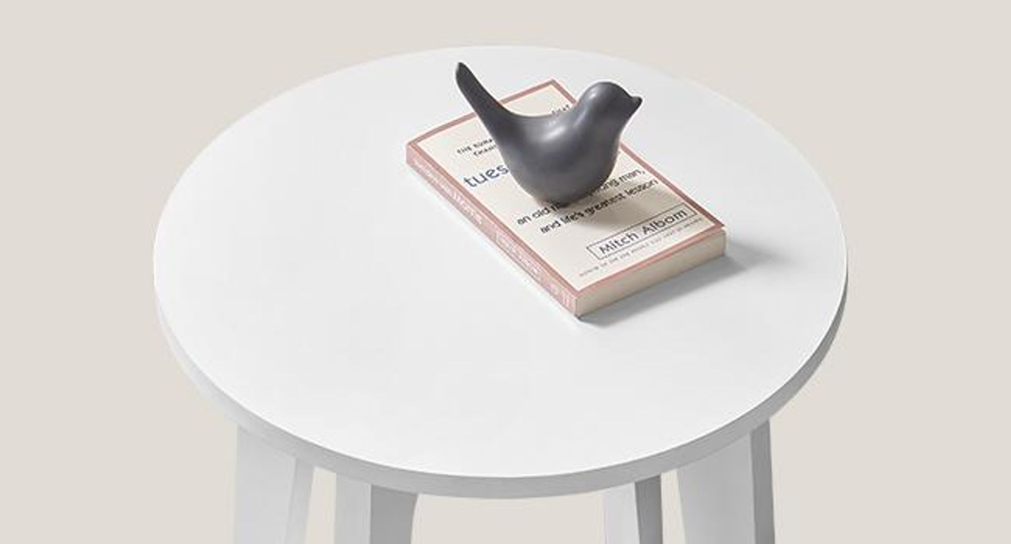 VASAGLE Beistelltisch, rund, mit unterer Ablagel, modern, 40 x 50 cm, weiß