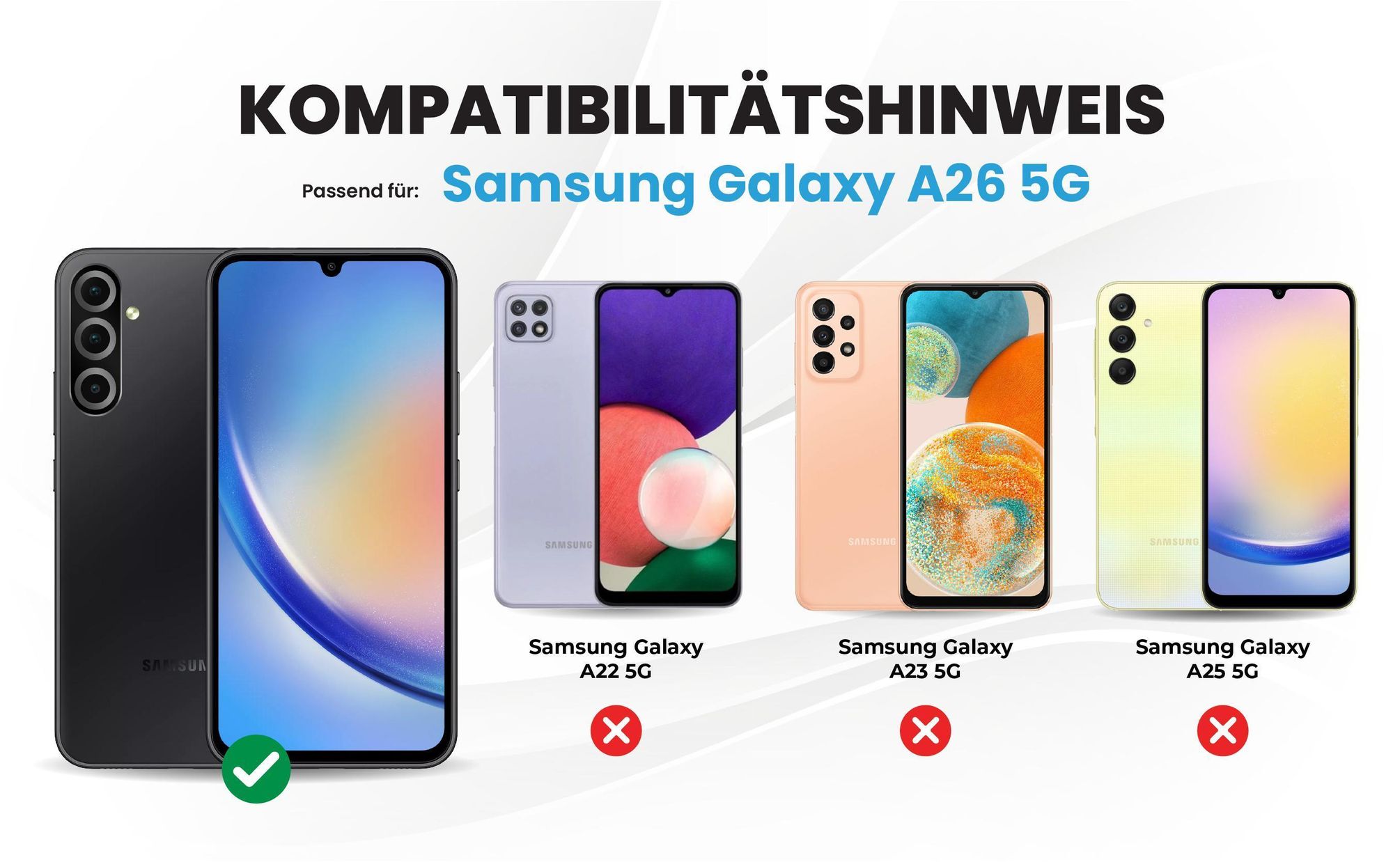 Kompatibilitätshinweise Hülle für Samsung Galaxy A26 5G
