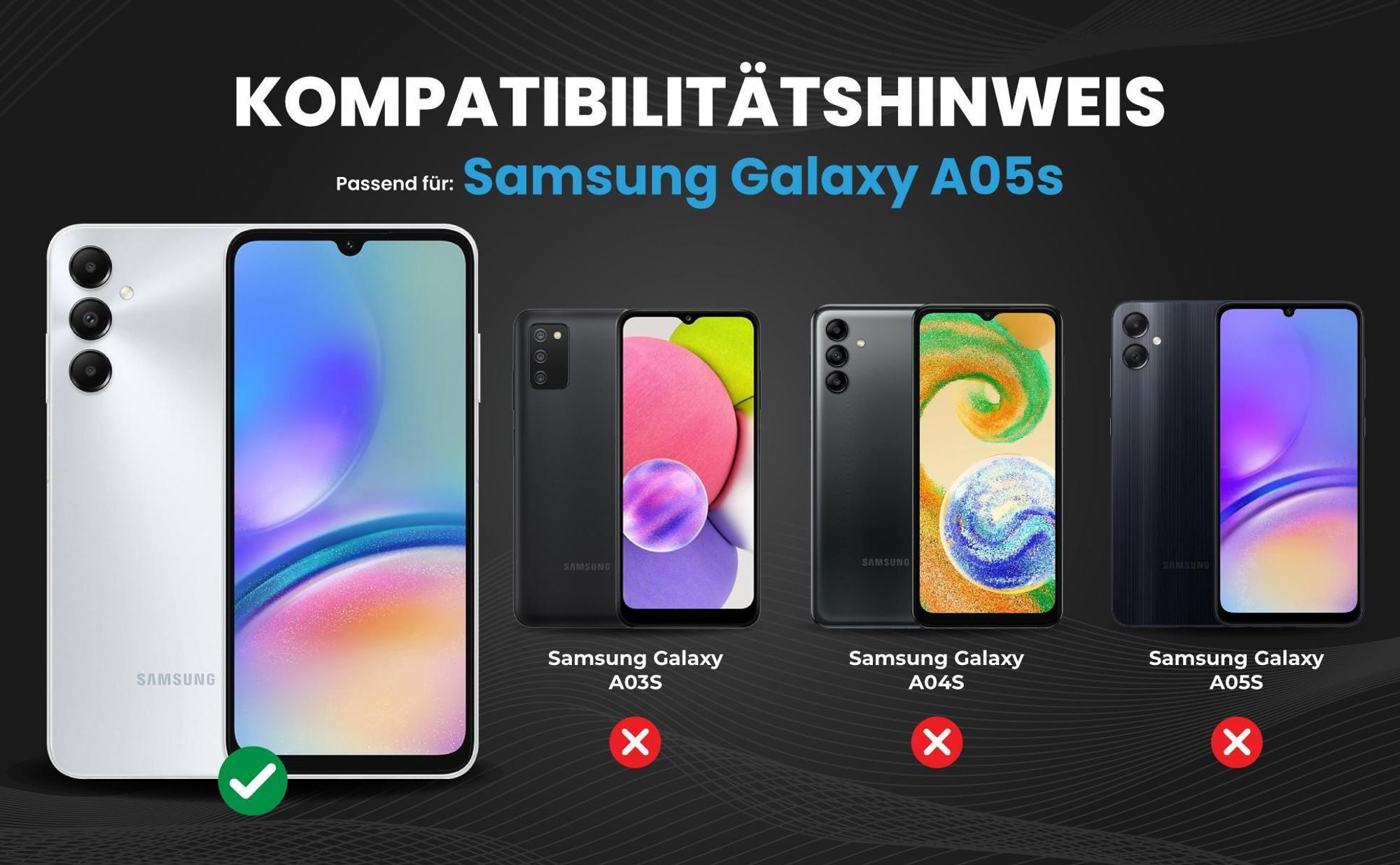 Kompatibilitätshinweise Hülle für Samsung Galaxy A05s
