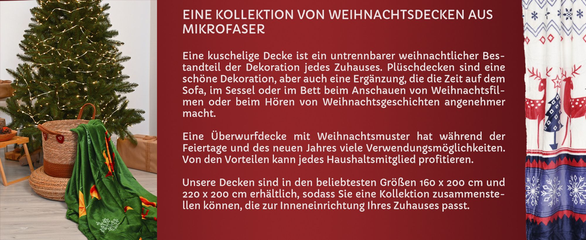 kollektion von weihnachtsdecken aus mikrofaser