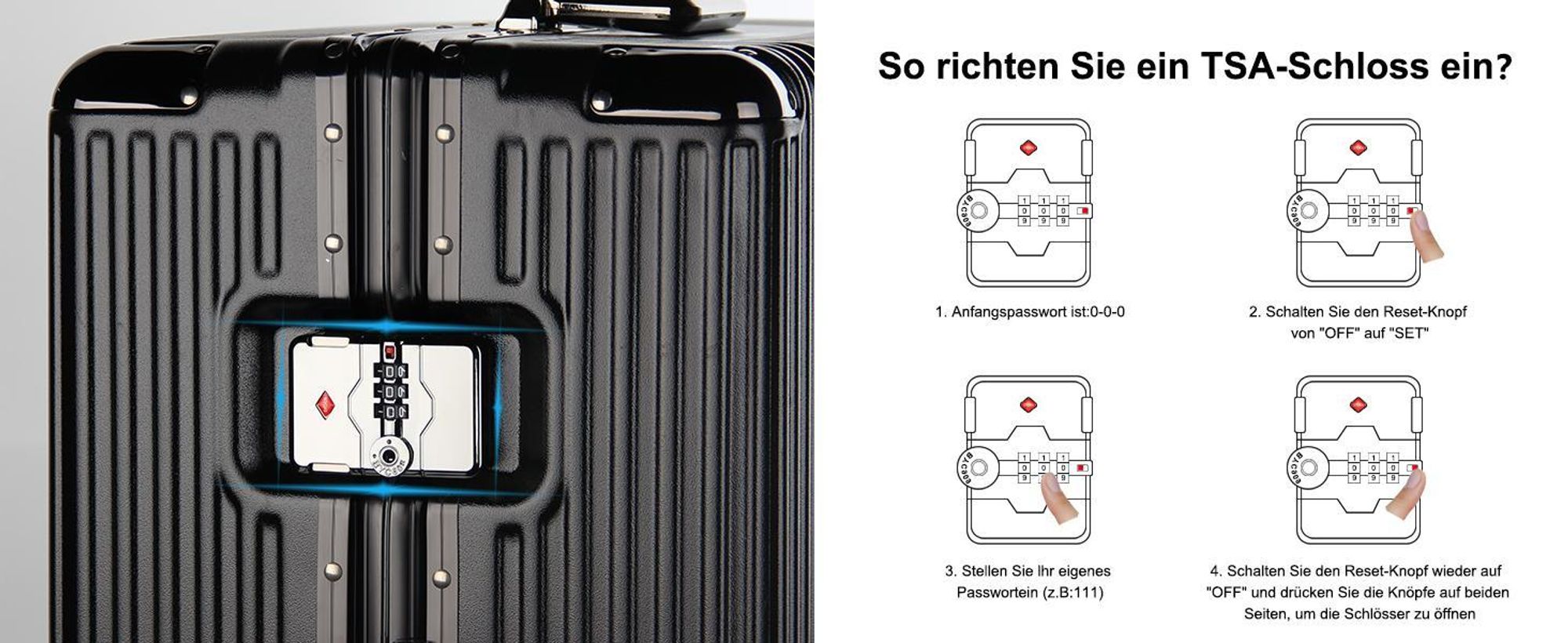 HOMELUX Trolleyset Größe M, L, XL Reisekoffer Alu-Rahmen ABS & TSA Schloss 3 tlg. Trolley Hartschalen koffer Set 2401 Weiß
