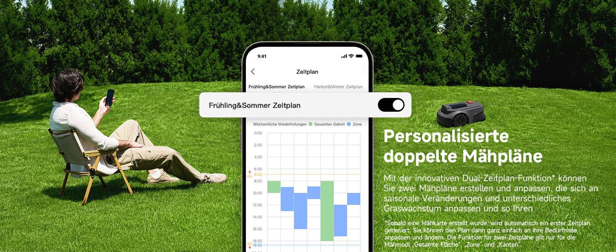 MOVA ViAX 250 Mähroboter – 250 m², UltraEyes™ KI-Dual-Vision, U-Bahnplanung, Dual-Map, Hindernisvermeidung, App-Steuerung, 50min Akkulaufzeit