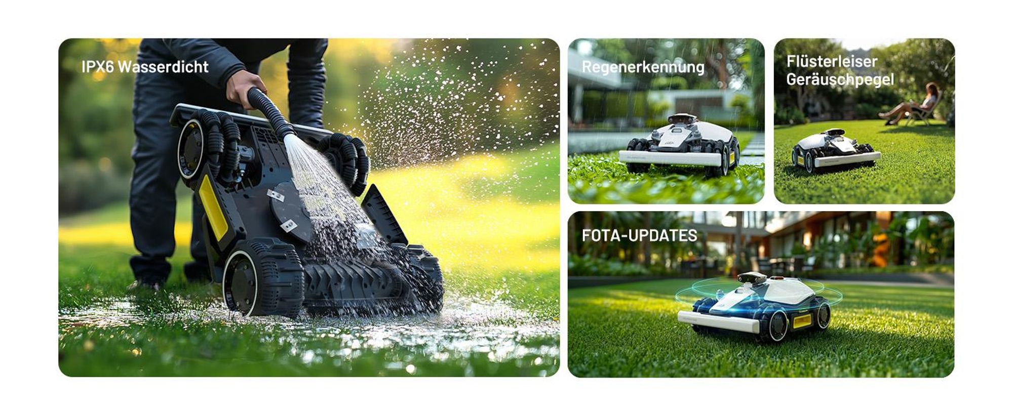 Mähroboter Mammotion LUBA mini AWD 1500 ohne Begrenzungskabel NetRTK+Vision Auto-Kartierung Empf. 1500m² Max. 1800m² 80% Steigung mit 4G-Modul APP