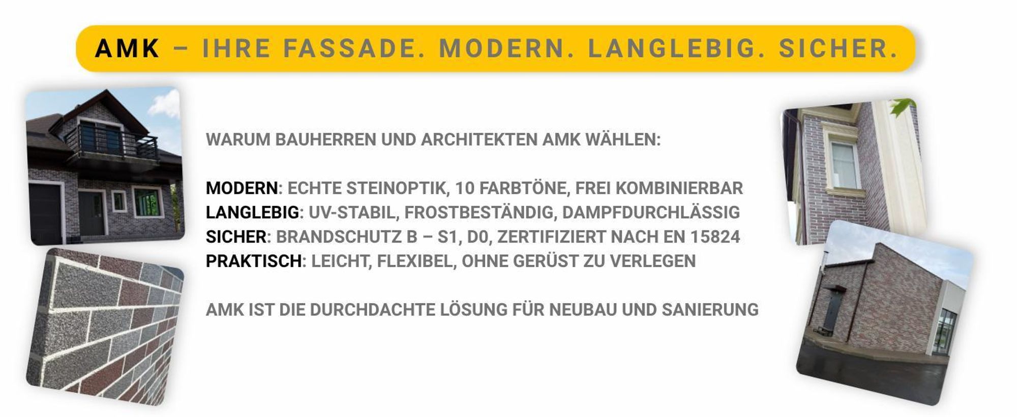 AMK – Ihre Fassade. Modern. Langlebig. Sicher.
