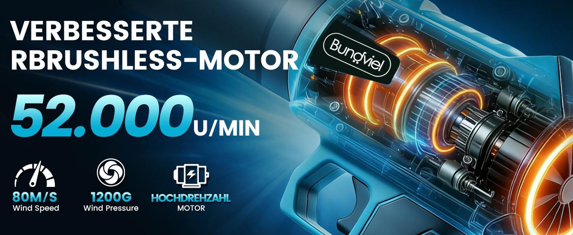 Akku-Laubbläser Turbo Gebläse 80m/s Jet Fan mit 2 Akuus, Elektrische Staubgebläse Luftbläser für Laubblasen Auto Laub, Schnee, Staub