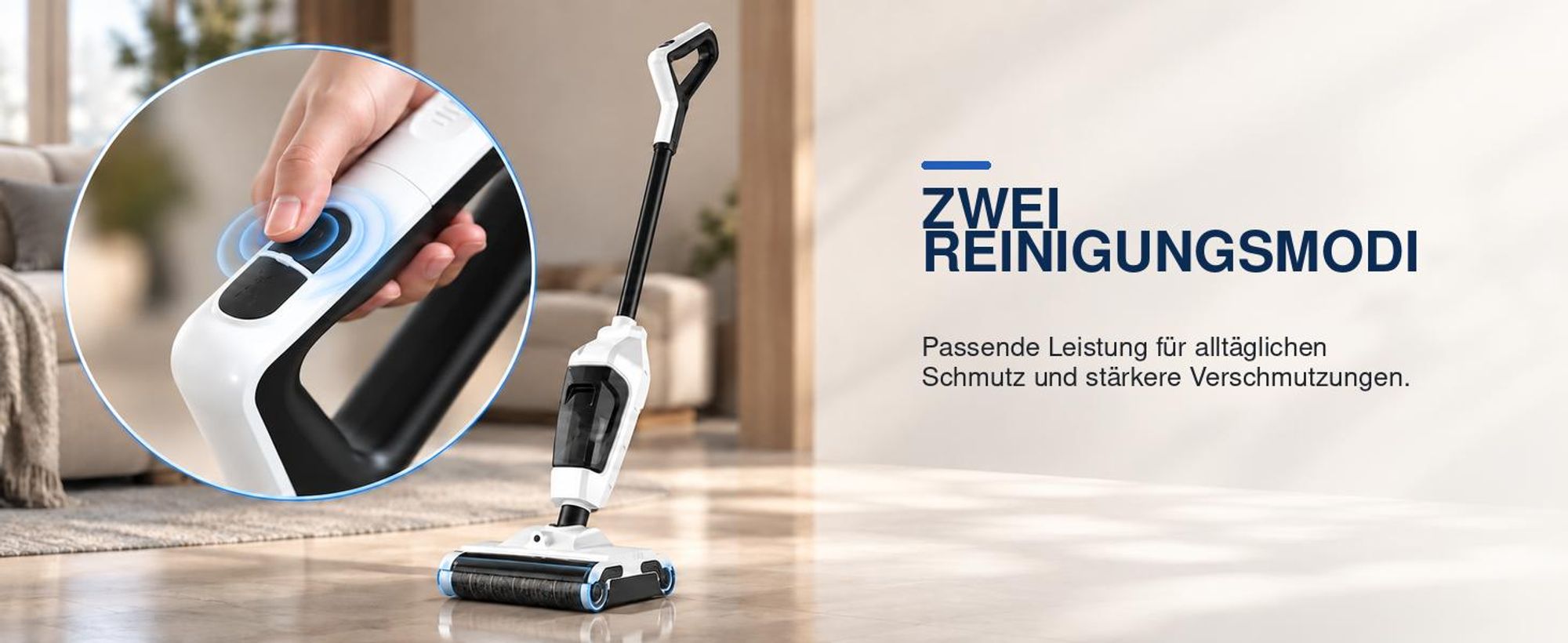 3-in-1 Akku-Wischsauger,Nass- und Trockensauger mit Doppelwalze, bis zu 60 Min. Laufzeit,beidseitige Kantenreinigung,Selbstantrieb und Selbstreinigung