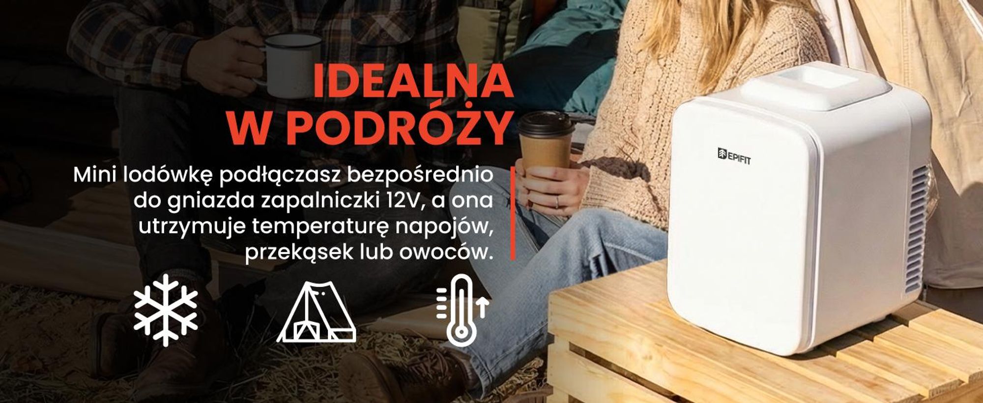 Mini lodówka turystyczna z funkcją chłodzenia i ogrzewania 4 litry do leków, kosmetyków
