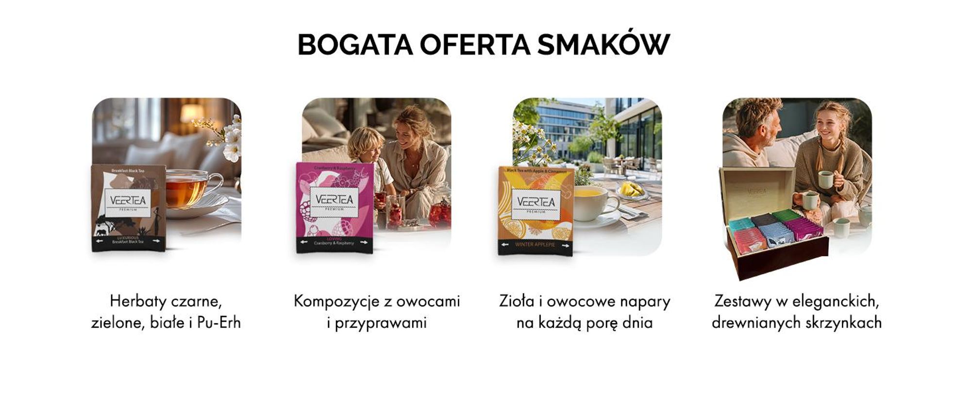 Veertea, Zestaw Herbat Prezent w Torebkach, Różne Smaki, D Elegancki Złoty, 200 szt