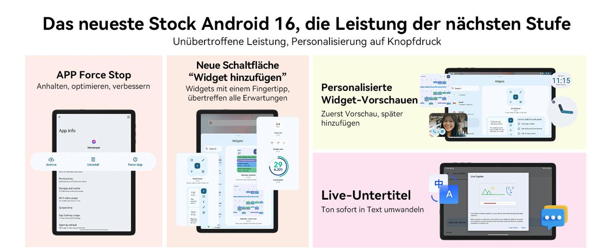 TABWEE Android 16 Tablet 10.1 Zoll, 24GB(8+16 Berweiterbar) RAM+256GB ROM(2TB TF) mit Zubehör Tablet-PC, Widevine L1, 5G WiFi, Gemini Al Magic