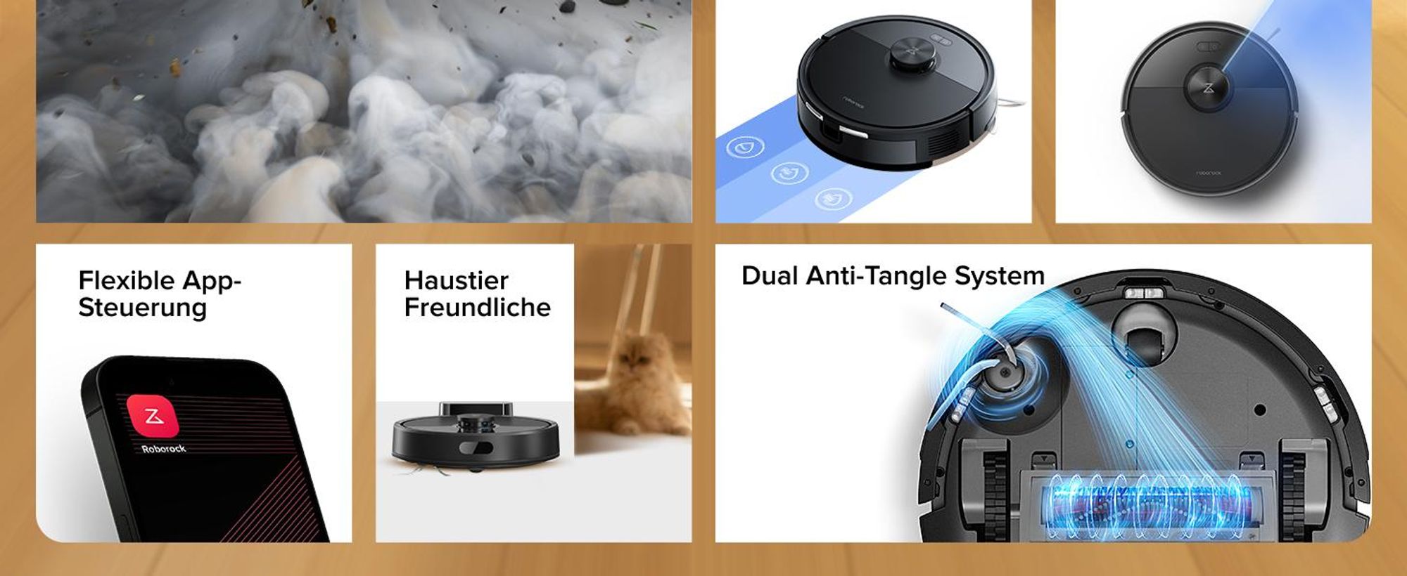 Roborock Q7 L5 Saugroboter, Dual Anti-Tangle System, 8000 Pa Staubsauger Roboter, Präzise Navigation, Smart No-Go Zone, Einstiegsleistung, für Perfekt