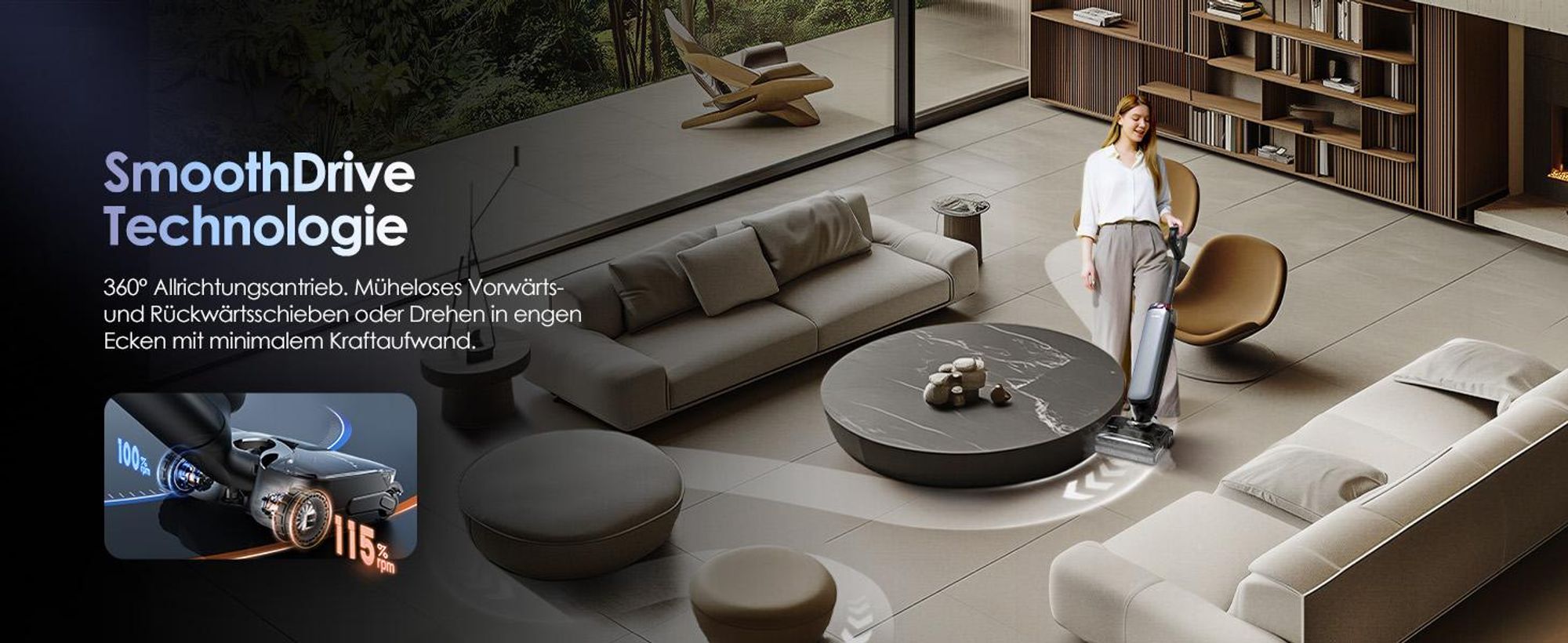 Tineco Floor One S9 Artist Steam Pro, Standstaubsauger, Beutellos, Schwarz, Silber, 0,88 l, 0,75 l, Rechteckig