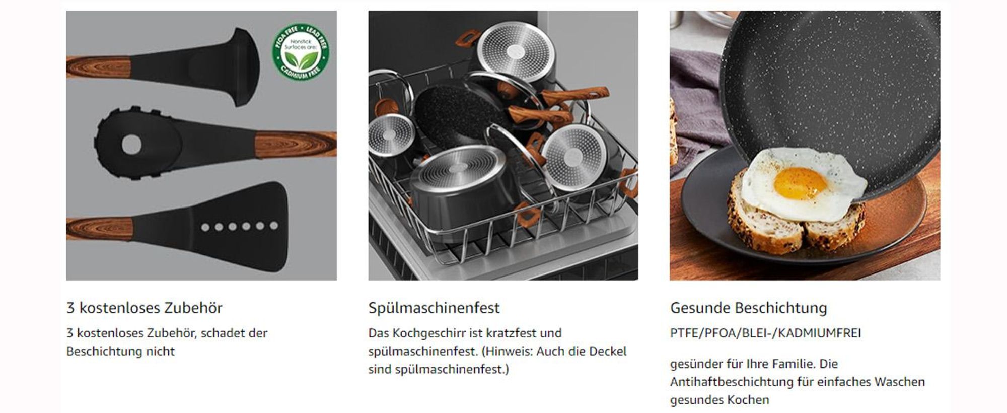 Topfset 15tlg Induktions Töpfe Set mit Deckel,Keramik-Antihaftbeschichtung,Topfset Induktion